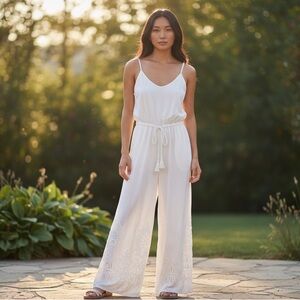 KOBI HALPERIN Scoopneck Eyelet Jumpsuit XS
